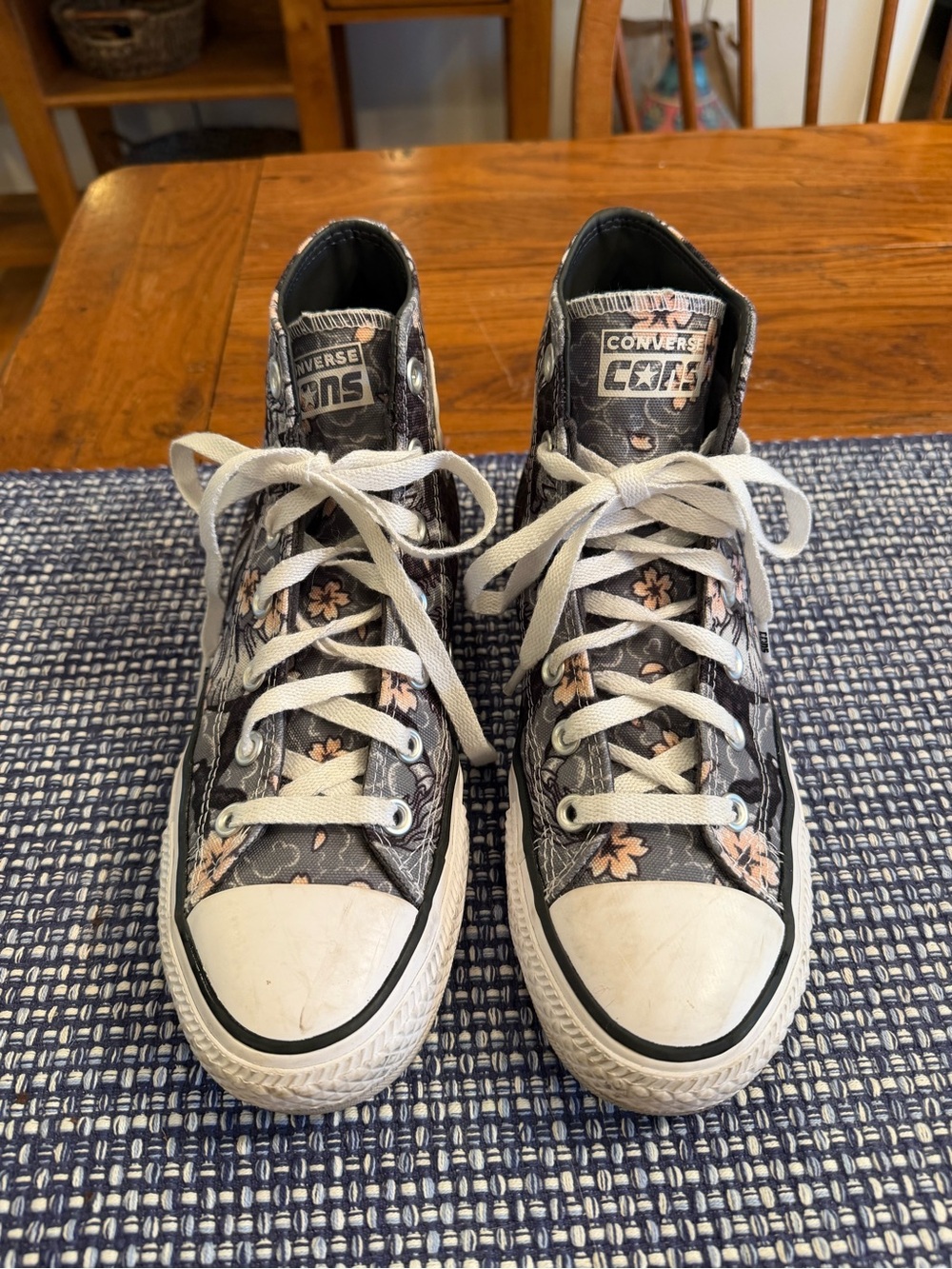 Converse floral dragon print hi-top sneaker